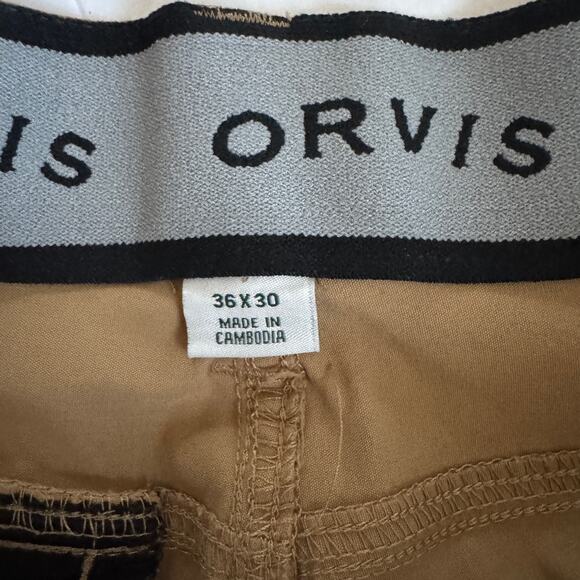 Orvis Pants Men's 36 Camel Khaki Nylon Water Repellant Stretch - Picture 11 of 13